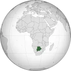 Botswana (orthographic projection)