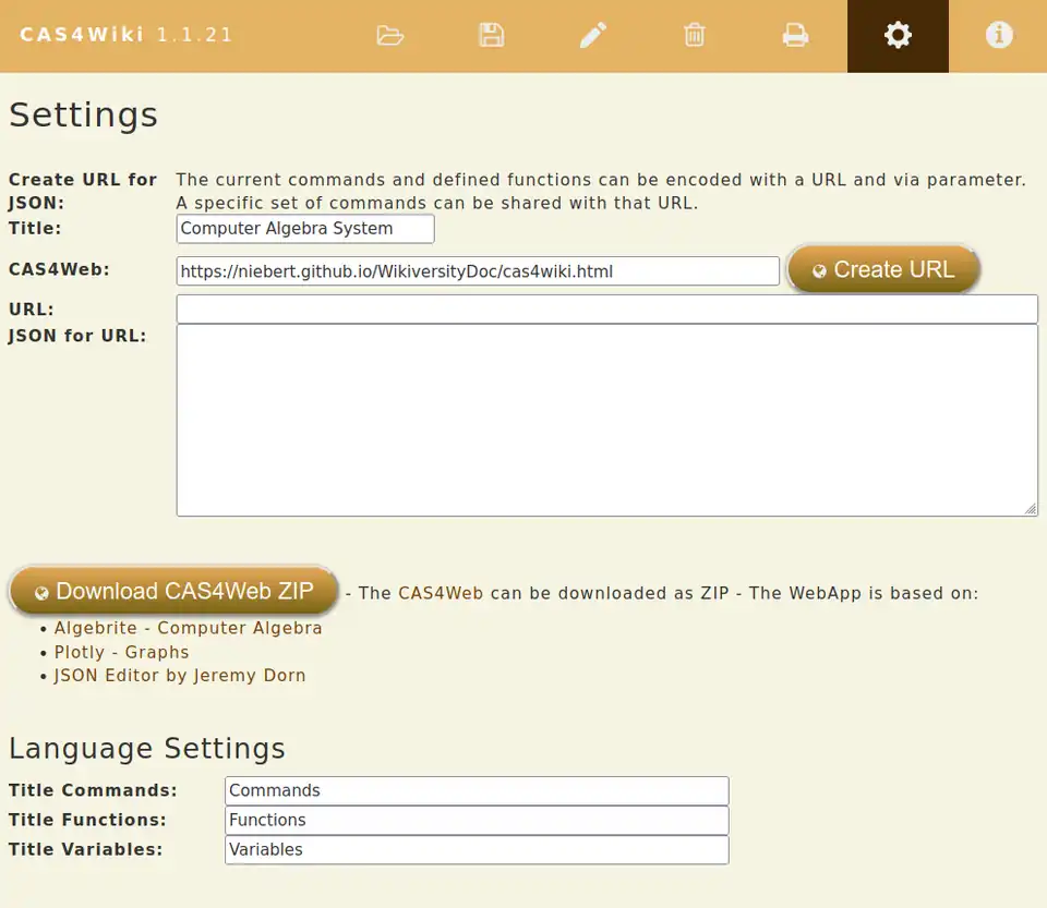 CAS4Wiki Language Settings - Use in Wikiversity with other languages