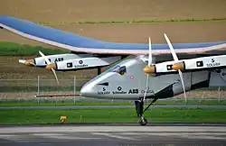 Solar Impulse, an electric aircraft circumnavigation the globe in 2015