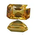 Yellow sapphire, emerald cut